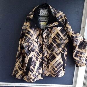 Weather Berger dub Pbrand Plaid Jacket in Black and Tan Men's Medium